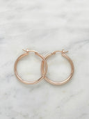 2.5mm Tube Hoops, in Rose (3cm diameter)