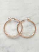 2.5mm Tube Hoops, in Rose (4cm diameter)