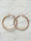 3mm Tube Hoops, in Rose (4cm diameter)