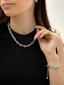 Chunky Link Bracelet, Rhodium