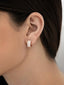 Clear Zircon Rose Earrings, Silver 925