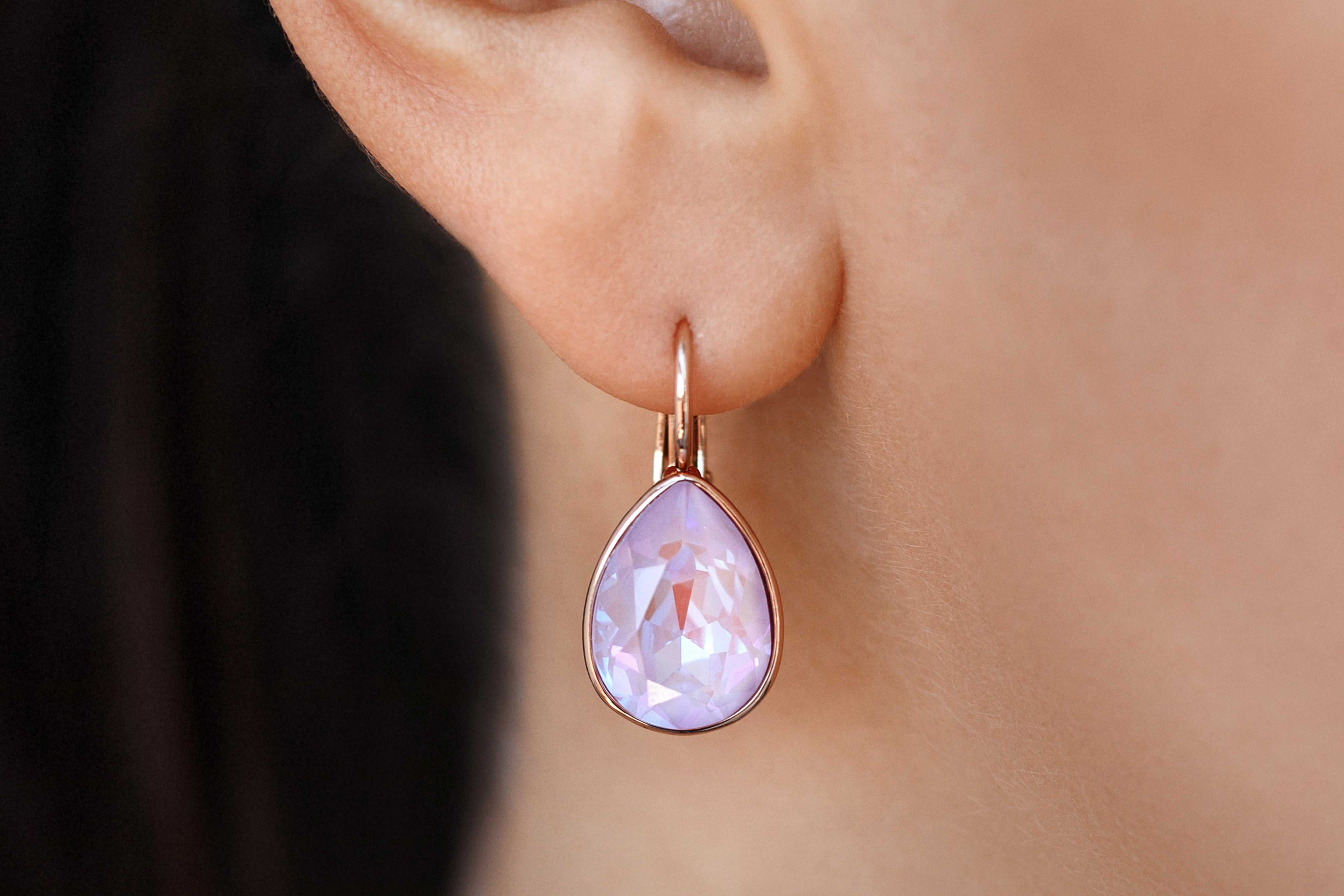 Crystal Lavender Earrings
