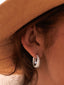 Curly Hoop Earrings, Rhodium