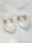 Euphrates Earrings, White,  in Rose Gold Plating
