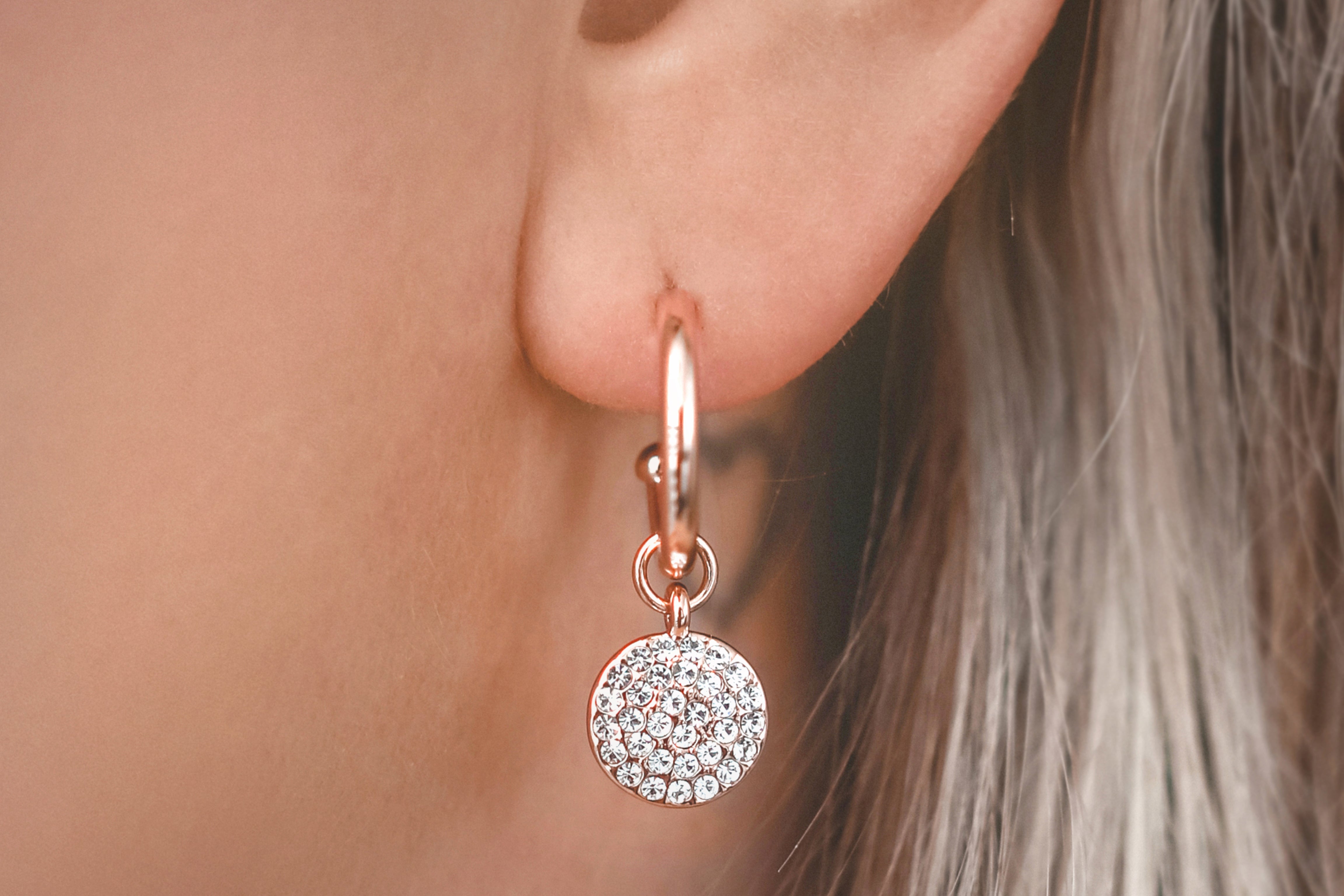 Hoop&Crystal Earrings