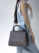 Isola Bella leather bags in grey, burgundy and green