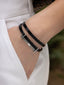 Leather Bracelet, Rhodium plated