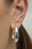 Oval Hoop Earrings, Rhodium