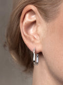 Padlock Earrings, Small, Rhodium