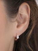 Huggie Hoops in Rose, Silver 925