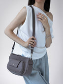 Postino Bag, Real Leather in Grey