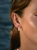 Rectangular Hoop Earrings, Rose