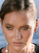 Rectangular Hoop Earrings, Rose