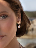 Rose Earrings, Mother of Pearl