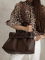 Savannah Bag, Real Leather in Dark Brown
