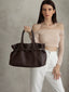 Savannah Bag, Real Leather in Dark Brown