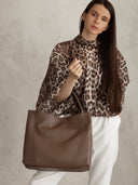 Verona Bag, Real Leather, in Beige
