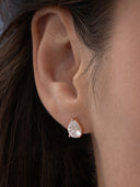 Zircon Drops Earrings, Clear Zircon