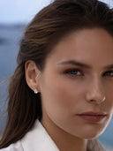 Zircon Drops Earrings, Clear Zircon
