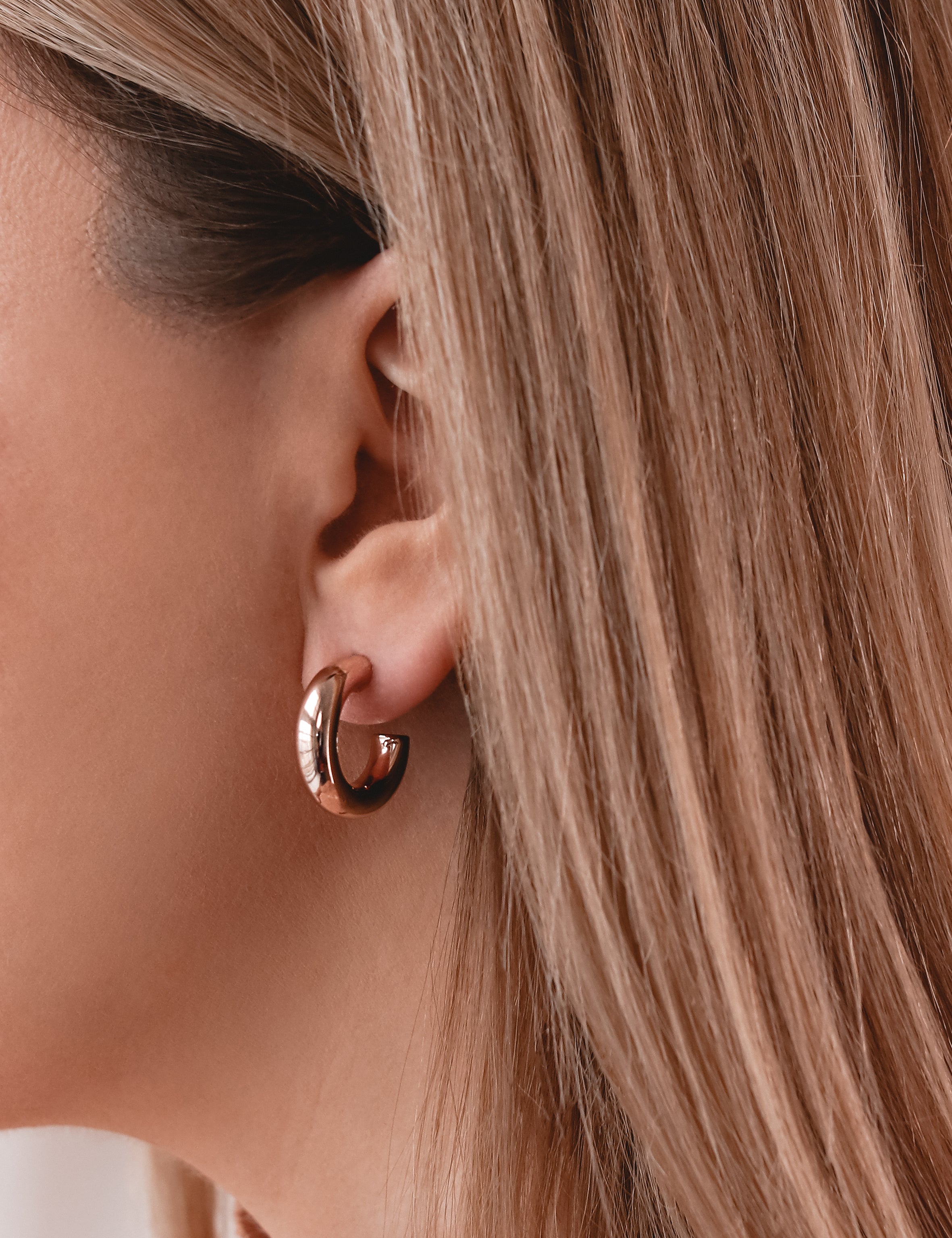 Rose Tube Hoop Earrings